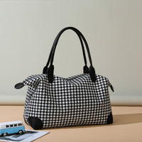 Thumbnail for Houndstooth Canvas Travel Bag