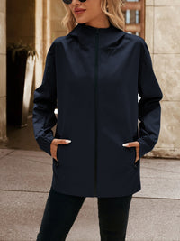 Thumbnail for Ivy Lane Pocketed Zip Up Hooded Jacket