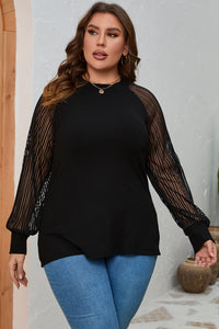 Thumbnail for Plus Size Round Neck Long Sleeve Blouse