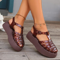 Thumbnail for Plastic Woven Platform Sandals