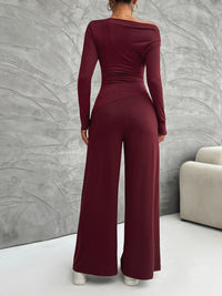 Thumbnail for Devine Long Sleeve Top and Wide Leg Pants Set