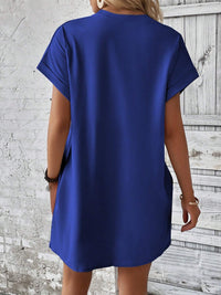 Thumbnail for Round Neck Short Sleeve Mini Dress