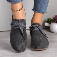 Thumbnail for Lace-Up Round Toe Wedge Sandals