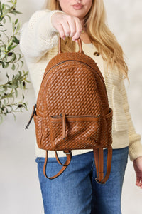 Thumbnail for SHOMICO PU Leather Woven Backpack