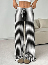 Thumbnail for Tied Striped Wide Leg Pants