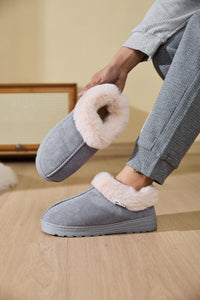 Thumbnail for Faux Fur Round Toe Platform Slippers