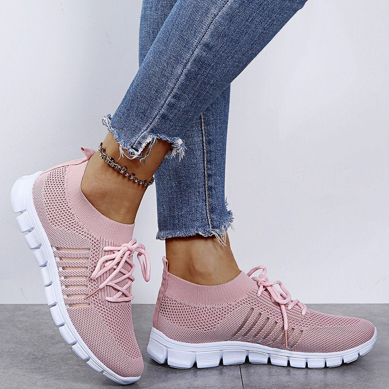 Breathable Mesh Lace Up Sneakers