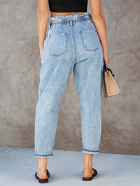 Thumbnail for Paperbag Waist Cropped Jeans
