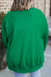 Thumbnail for Plus Size Cutout Hem Notched Long Sleeve Sweatshirt