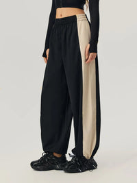 Thumbnail for Drawstring Hem Contrast Elastic Waist Pants