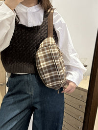 Thumbnail for Plaid Adjustable Strap Crossbody Bag