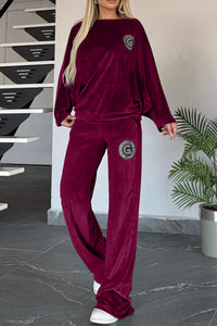 Thumbnail for Full Size Boat Neck Long Sleeve Top and Pants Set