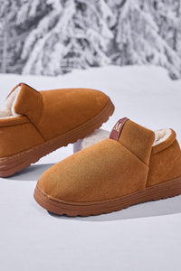 Thumbnail for Letter M Suede Round Toe Slippers