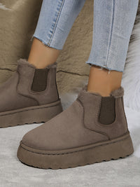 Thumbnail for Suede Round Toe Platform Boots