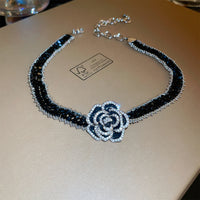 Thumbnail for Alloy Crystal Rose Necklace