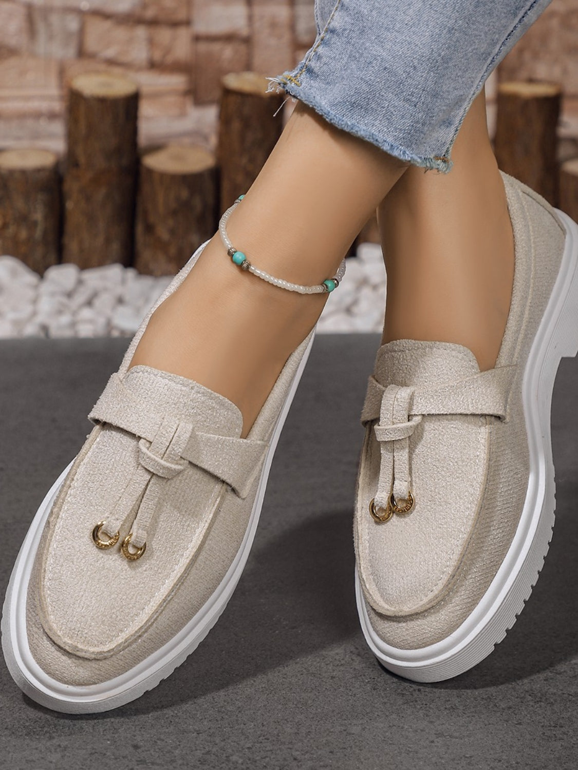 Round Toe Flat Slip-Ons