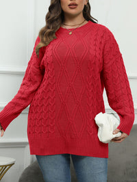 Thumbnail for Plus Size Round Neck Long Sleeve Sweater