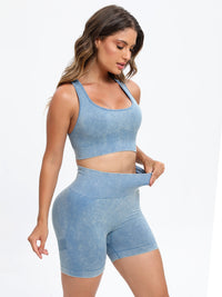 Thumbnail for Scoop Neck Wide Strap Top and Shorts Active Set