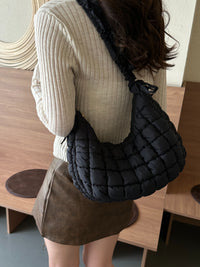 Thumbnail for Bubble Texture Ruched Strap Quilted Shoulder Bag