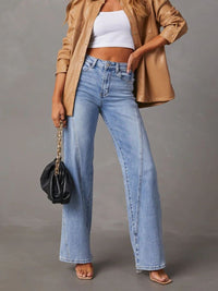 Thumbnail for High Waist Straight Jeans with Pockets