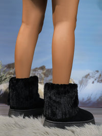 Thumbnail for Thermal Faux Fur Suede Platform Boots