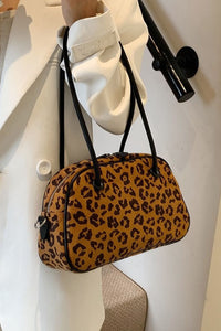 Thumbnail for Leopard Suede Medium Shoulder Bag