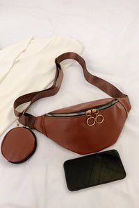 Thumbnail for PU Leather Sling Bag with Small Purse