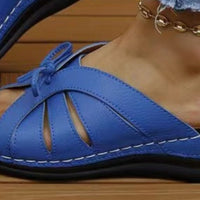 Thumbnail for Tied Open Toe Low Heel Sandals