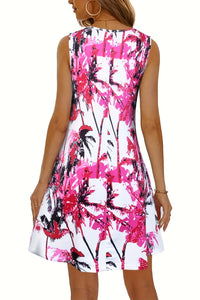 Thumbnail for Printed Scoop Neck Wide Strap Mini Dress