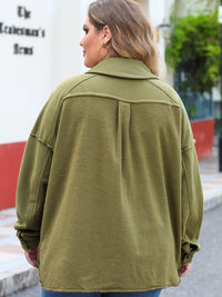 Thumbnail for Plus Size Exposed Seam Dropped Shoulder Jacket