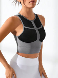 Thumbnail for Color Block Round Neck Active Tank