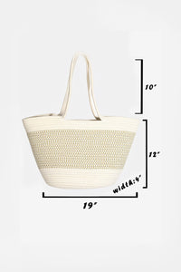 Thumbnail for Fame Braid Pattern Beach Tote Bag