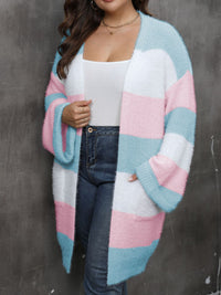 Thumbnail for Plus Size Open Front Long Sleeve Cardigan