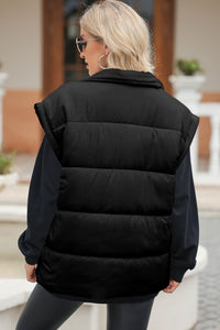 Thumbnail for Zip Up Puffer Vest Coat with Pockets