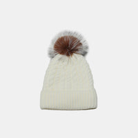 Thumbnail for Cable Knit Winter Hat with Pompom