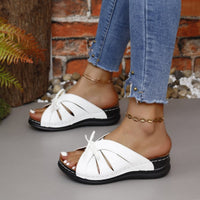 Thumbnail for Tied Open Toe Low Heel Sandals