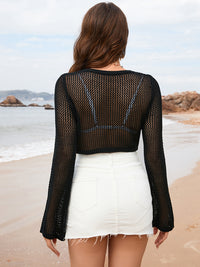 Thumbnail for Openwork Long Sleeve Cover-Up