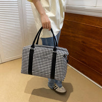 Thumbnail for Houndstooth Canvas Travel Bag