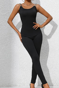 Thumbnail for Scoop Neck Wide Strap Skinny Jumpsuit