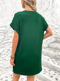 Thumbnail for Round Neck Short Sleeve Mini Dress