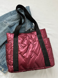 Thumbnail for Solid Color Tote Bag with Side Pockets