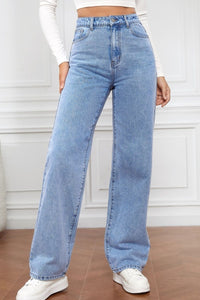 Thumbnail for High Waist Straight Jeans