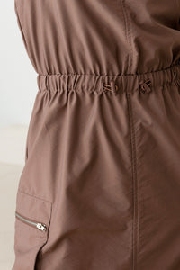 Thumbnail for Tasha Apparel Adjustable Strap Waist Drawstring Cargo Midi Dress