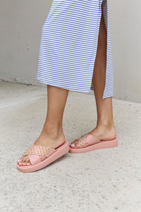 Thumbnail for Forever Link Studded Cross Strap Sandals in Blush