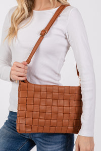 Thumbnail for Fame Faux Leather Basket Weave  Crossbody Bag