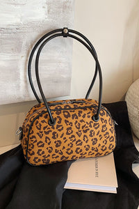 Thumbnail for Leopard Suede Medium Shoulder Bag