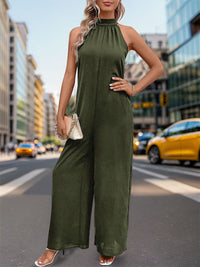 Thumbnail for Tied Grecian Wide Leg Jumpsuit