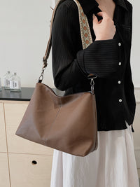 Thumbnail for PU Leather Geometric Pattern Strap Shoulder Bag