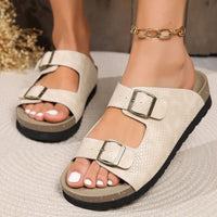 Thumbnail for PU Leather Buckle Sandals