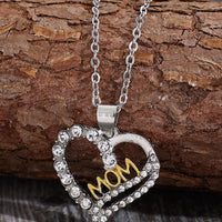 Thumbnail for Alloy Inlaid Zircon Heart Pendant Necklace